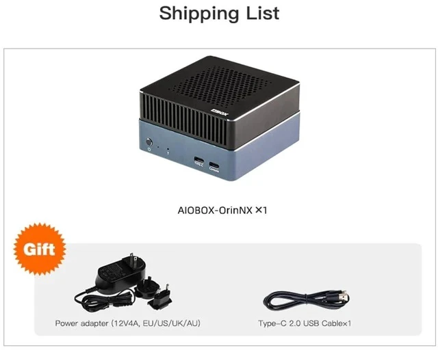 Alt view image 2 of 4 - AIBOX-Orin NX 100TOPS AI Big Model of Edge Computing Jetson Orin NX Module, Octa-core 64-bit Processor-up to 2.0GHz, Support LLaMa2 ChatGLM Qwen, AIGC Stable Diffusion