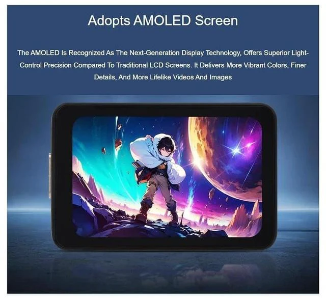 Alt view image 2 of 7 - ESP32-S3 1.64inch AMOLED Capacitive Touch Display Development Board 280×456 Resolution 16.7M Color Display,178° Wide Viewing Angle,Support Wi-Fi and BLE 5,QSPI Interface