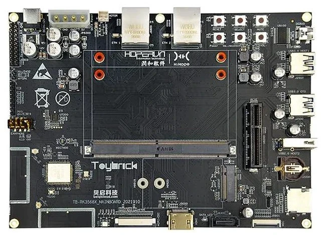 Alt view image 3 of 5 - HH-SCDAYU200 OpenHarmony 3.1 Main line, RK3568 Rich Device Development Kit,4K HDMI2.0 DSI MIPI-CSI2 eDP GMAC SATA3.0 Connector for IOT NVR AI