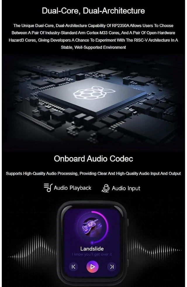 Alt view image 5 of 7 - RP2350 1.8inch Touch AMOLED Display Development Board 368×448 Pixels 16.7M Color Display,Embedded with SH8601 Display Driver and FT3168 Capacitive Touch Chip