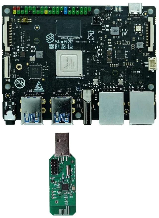 Main image of StarFive VisionFive2 RISC-V Single Board Computer, 8G Early Bird with WiFi dongle, StarFive JH7110 with RISC-V U74, Dual LAN Port with 2 x 1Gbit (Version B)