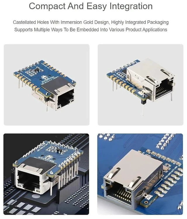 Alt view image 3 of 7 - TTL UART Serial Port to Ethernet Converter Mini Module, Bi-Directional Transparent Data Transmission Between Serial Port and Ethernet,Supports TCP Server/TCP Client/UDP Multicast/UDP Mode