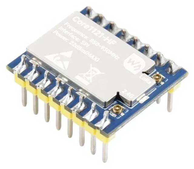 Main image of Core1121 HF Dual-Band LoRa Module with Antenna with pre-soldered Header Based on Low-Power LoRa LR1121 Transceiver ,850-930MHz Frequency,Supports LoRa, (G)FSK, and LR-FHSS Modulation Schemes