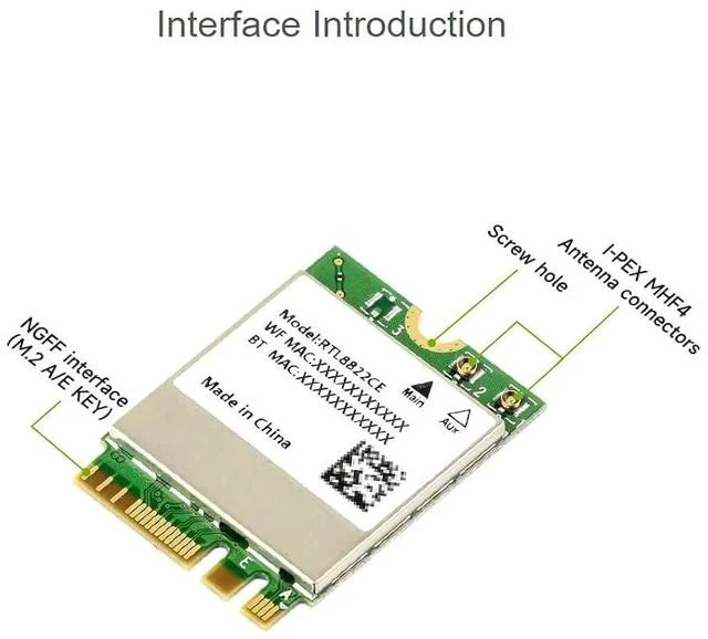 Alt view image 7 of 7 - Wireless-RTL8822CE 2.4G/5GHz Dual-Band WiFi 5.0 RTL8822CE Wireless NIC Module, Bluetooth 5.0 standard, Compatible with Bluetooth 2.1+EDR,Supports Linux, Windows 10/11