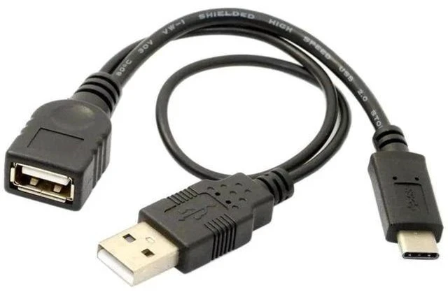 Alt view image 5 of 7 - USBC to USBA USB2.0 OTG Adapter Cable with Supplementary Power Supply
