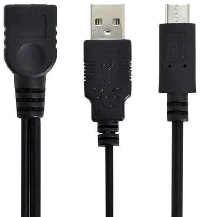 Alt view image 7 of 7 - USBC to USBA USB2.0 OTG Adapter Cable with Supplementary Power Supply
