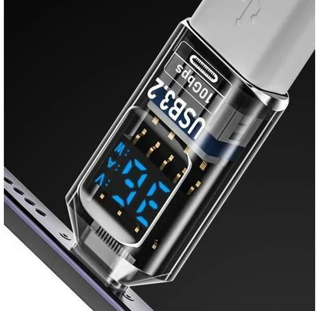 Alt view image 2 of 6 - 2 Pack USB 3.2 A to USB C Adapter with LED Digital Power Display, Real-Time Monitor Voltage Current Wattage Converter Compatible with iPhone 15 Series, iPad Air/Pro, MacBook, All USB-C Phones & Tablet
