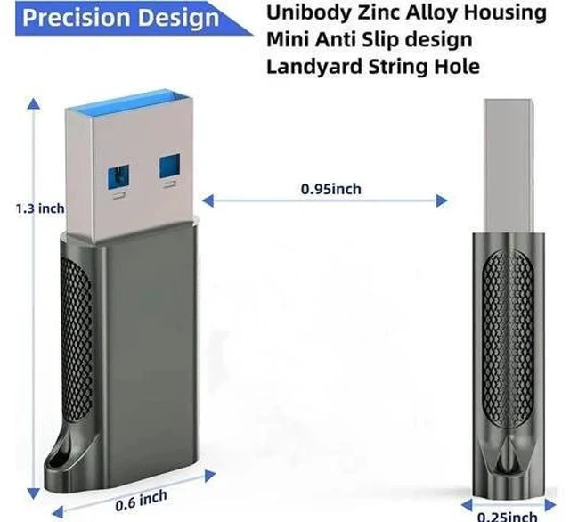 Alt view image 3 of 7 - 2 Pack USB C Female to USB A Male Adapter USB 3.1 Gen 2, 10Gbps SuperSpeed Type C Converter Support Charging Audio Data Sync for Laptops Phones Power Banks