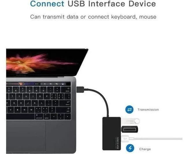 Alt view image 3 of 6 - Ultra Slim Black 4-Port USB 3.0 Hub, 5Gbps High Speed Data Splitter, Portable USB Port Expander Compatible with Mac, Windows Laptops & Ultrabooks