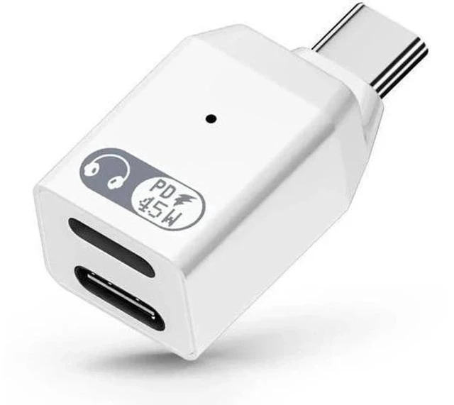 Main image of USB C Splitter 2 in 1 Headphone Charging Adapter PD 45W Fast Charging Type C Audio Dongle Compatible with iPhone 15/16 Series, iPad Air Pro, All USB-C Phones Tablets Laptops