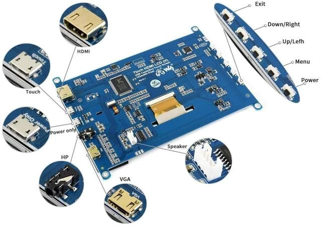 Alt view image 6 of 7 - 7inch HDMI LCD (H) 1024x600 IPS Capacitive Touch Screen LCD Display HDMI Module for Raspberry Pi, Jetson Nano, BB Black, Banana Pi, Microsoft XBOX360 and Nintendo Switch