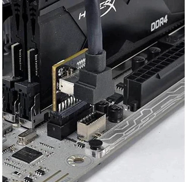 Alt view image 2 of 7 - 19/20Pin Motherboard Header to USB 3.1 Type-E Front Panel Adapter with Built-in Signal Chip, Internal USB-C Front Panel Convertor for DIY PC Gaming Cases, ASUS, MSI, Gigabyte, Dell, HP, Lenovo Motherb