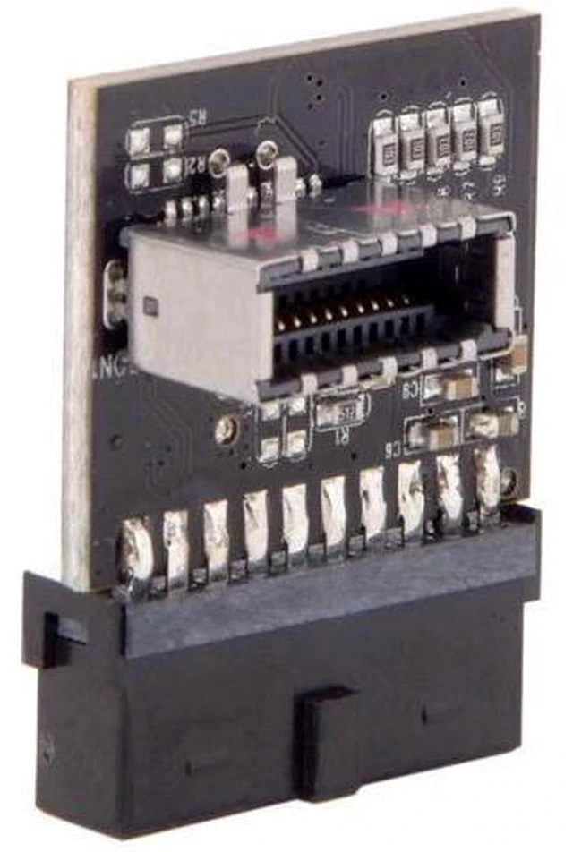 Alt view image 5 of 7 - 19/20Pin Motherboard Header to USB 3.1 Type-E Front Panel Adapter with Built-in Signal Chip, Internal USB-C Front Panel Convertor for DIY PC Gaming Cases, ASUS, MSI, Gigabyte, Dell, HP, Lenovo Motherb