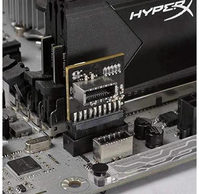 Alt view image 7 of 7 - 19/20Pin Motherboard Header to USB 3.1 Type-E Front Panel Adapter with Built-in Signal Chip, Internal USB-C Front Panel Convertor for DIY PC Gaming Cases, ASUS, MSI, Gigabyte, Dell, HP, Lenovo Motherb