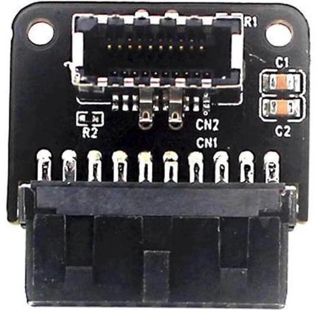 Alt view image 3 of 5 - USB3.0 19/20Pin Motherboard Header to KeyA TypeE Adapter, Internal Converter for USBC Front Panel Port