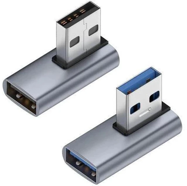 Main image of 90 Degree Right Angle USB 3.1 Adapter, USB A Male to Female Left & Right Elbow Connector, High Speed USB A Extender for PC, Laptop, USB Charger, Flash Drives & All USB-A Devices