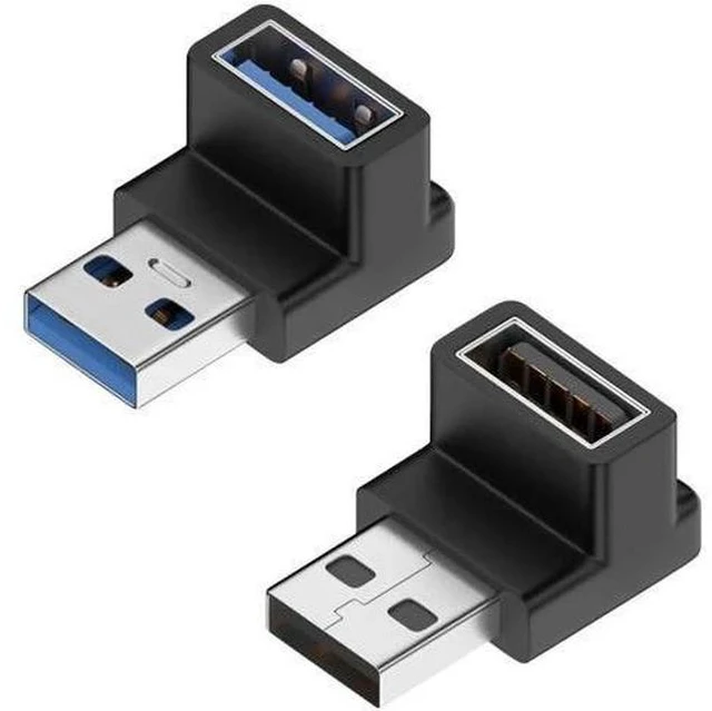 Main image of 90 Degree Up-Down USB 3.1 Adapter, Vertical USB A Male to Female Elbow Connector, High Speed USB A Extender for PC, Laptop, USB Charger, Flash Drives & All USB-A Devices
