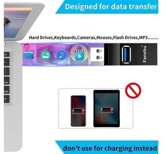 Alt view image 3 of 7 - 3-Port USB 3.0 OTG Hub Splitter, High Speed Data & Charging Extension Adapter, Portable Mini Multi-Port Dock for MacBook, Laptops, Desktop PC