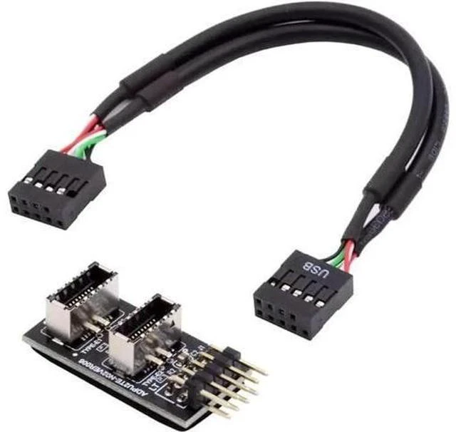 Alt view image 5 of 5 - Motherboard USB 2.0 9Pin Header to Dual USB 3.2 Type-E Key-A Front Panel Splitter Cable, 6 Inch Internal Extension Adapter, 9Pin Header to 2 USB 3.2 Type-E Motherboard Connectors