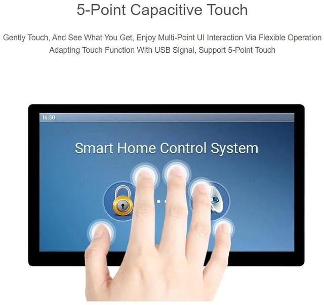 Alt view image 2 of 7 - 1024 × 600 7inch QLED Quantum Dot Display Integrated Thin and Light Touch Screen for Raspberry Pi,Jetson Nano,Windows PC,Support Windows/Linux/Android System,170° Wide Viewing Angle