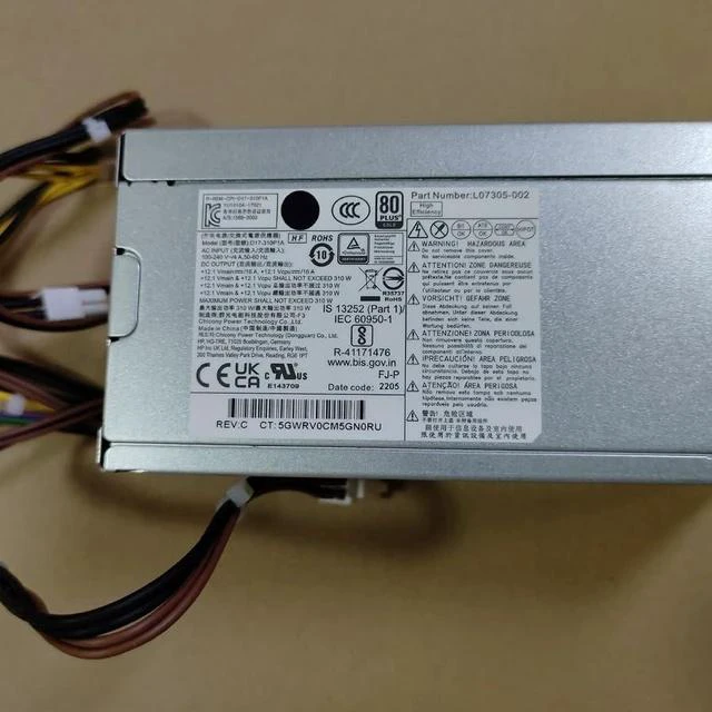 Alt view image 6 of 6 - 310W Power Supply for H P Z2 G4 SFF Workstation 4Pin D17-310P1A L07305-002