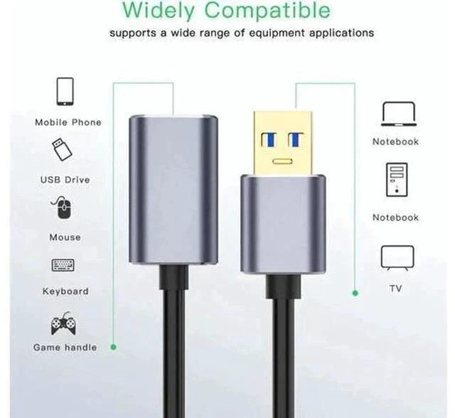 Alt view image 2 of 7 - 3.3FT USB 3.0 Extension Cable, Type A Male to Female High Speed Cord for Webcam, GamePad, Keyboard, Flash Drive, Hard Drive, Printer