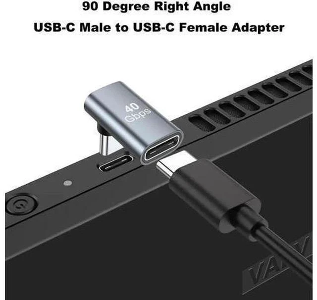 Alt view image 4 of 6 - Grey 2 Pack 90 Degree Right Angle USB-C Male to Female Extension Adapter, 100W PD Fast Charging Type-C Elbow Extender for Steam Deck, ROG Ally, Switch, Laptops, Tablets & Smartphones