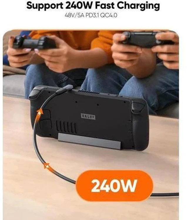 Alt view image 3 of 7 - 90 Degree Up Angle USB C Male to Female Adapter, 40Gbps 240W Right Angle Type C Connector Compatible with Steam Deck, ROG Ally, Switch, Laptop, Tablet, Phone
