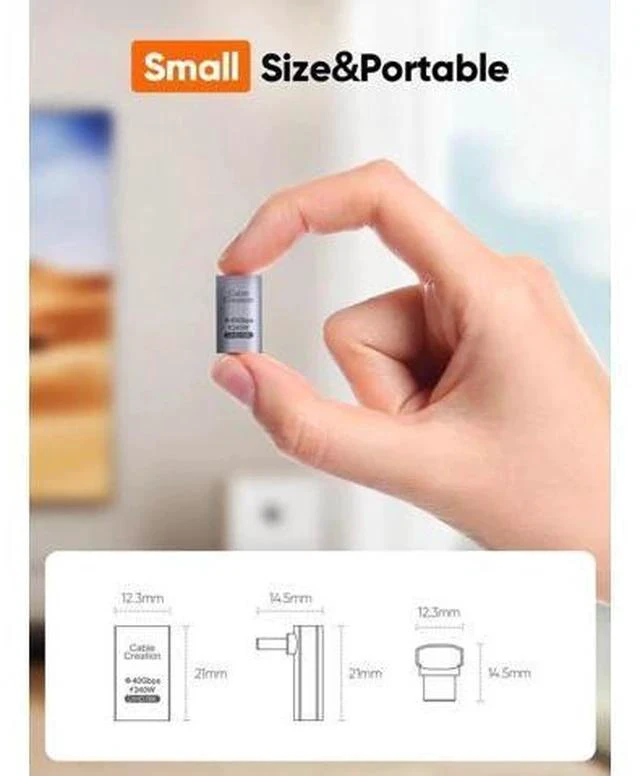 Alt view image 4 of 7 - 90 Degree Up Angle USB C Male to Female Adapter, 40Gbps 240W Right Angle Type C Connector Compatible with Steam Deck, ROG Ally, Switch, Laptop, Tablet, Phone