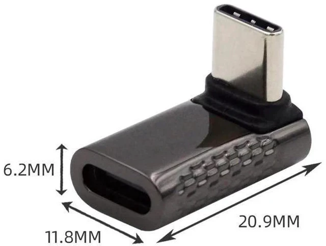 Alt view image 4 of 7 - Up/Down 90 Degree USB4 Type C Male to Female Adapter, 20Gbps Data Transfer 100W PD Charging 8K Video Output Elbow Converter Compatible with All USB4, Thunderbolt 3/4, USB-C Laptops & Handheld Game Con
