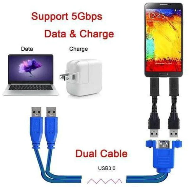 Alt view image 2 of 7 - 0.5M USB 3.0 Front Panel Header Extension Cable, 2 Male to 2 Female Cord with Panel Mount Screws