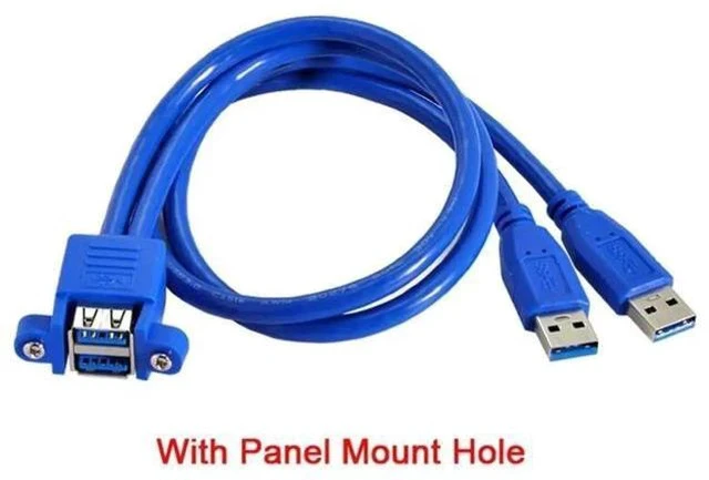 Alt view image 6 of 7 - 0.5M USB 3.0 Front Panel Header Extension Cable, 2 Male to 2 Female Cord with Panel Mount Screws