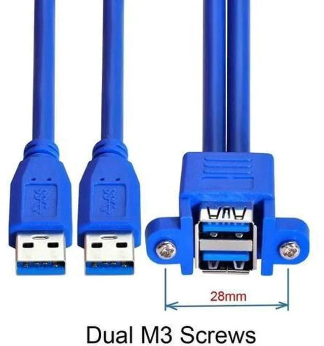 Alt view image 7 of 7 - 0.5M USB 3.0 Front Panel Header Extension Cable, 2 Male to 2 Female Cord with Panel Mount Screws