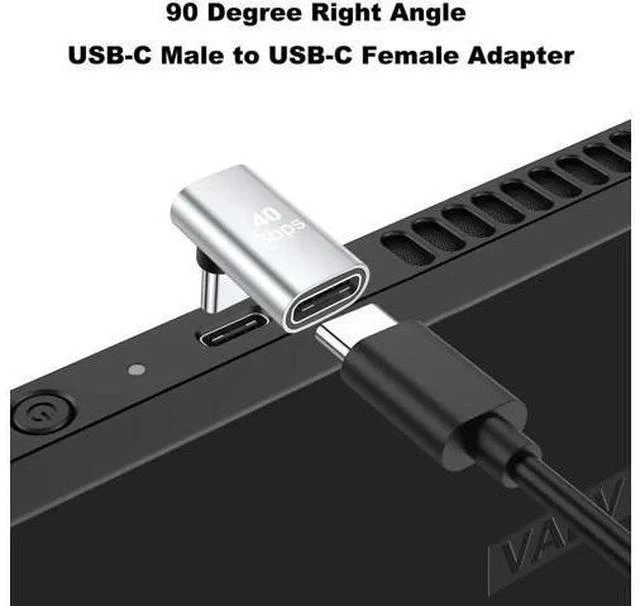 Alt view image 5 of 6 - Silver 2 Pack 90 Degree Right Angle USB-C Male to Female Extension Adapter, 100W PD Fast Charging Type-C Elbow Extender Compatible with Steam Deck, ROG Ally, Switch, Laptops, Tablets & Smartphones
