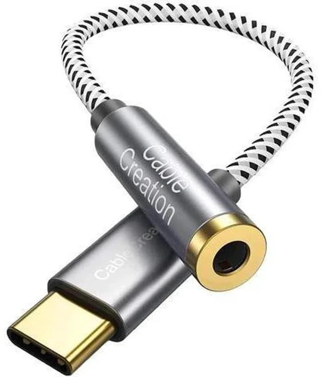 Main image of 0.33FT USB C to 3.5mm Audio Adapter with Built-in 24Bit/96kHz HiFi DAC, Type-C Aux Headphone Dongle Compatible with iPhone 15/16 Series Galaxy S24 S23 Ultra Pixel 9 iPad