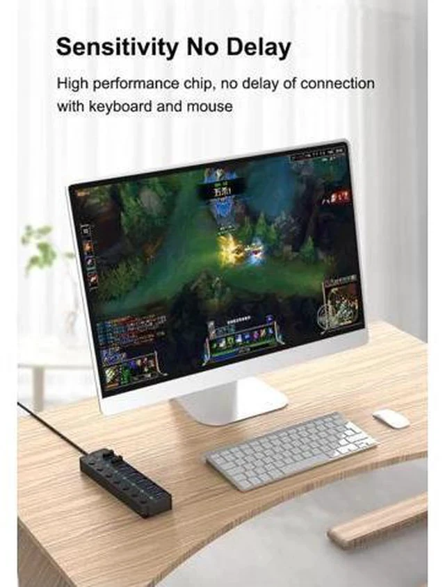 Alt view image 6 of 7 - Black 7-Port USB 3.0 Hub Splitter, 5Gbps High Speed Portable USB Port Expander Universal for Laptop, Desktop PC & Mobile Hard Drives, Model:7IN1HUB