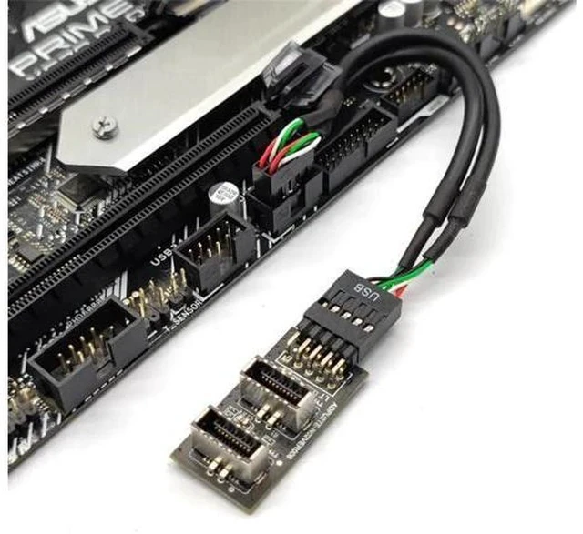 Alt view image 2 of 7 - 20cm Dual Key-A Type-E Front Panel Female to USB2.0 9/10Pin Motherboard Header Male Conversion Cable