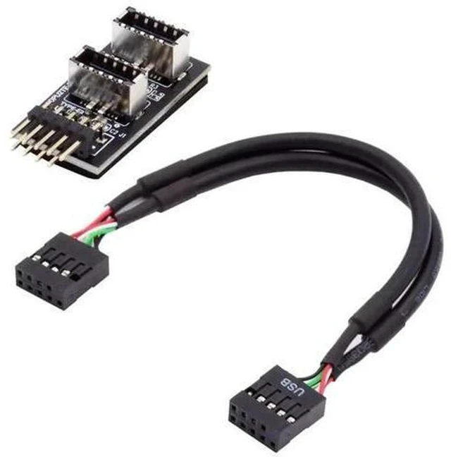 Alt view image 3 of 7 - 20cm Dual Key-A Type-E Front Panel Female to USB2.0 9/10Pin Motherboard Header Male Conversion Cable