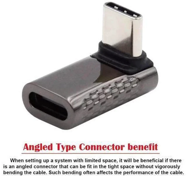 Alt view image 5 of 7 - Up/Down 90 Degree USB4 Type C Male to Female Adapter, 20Gbps Data Transfer 100W PD Charging 8K Video Output Elbow Converter Compatible with All USB4, Thunderbolt 3/4, USB-C Laptops & Handheld Game Con