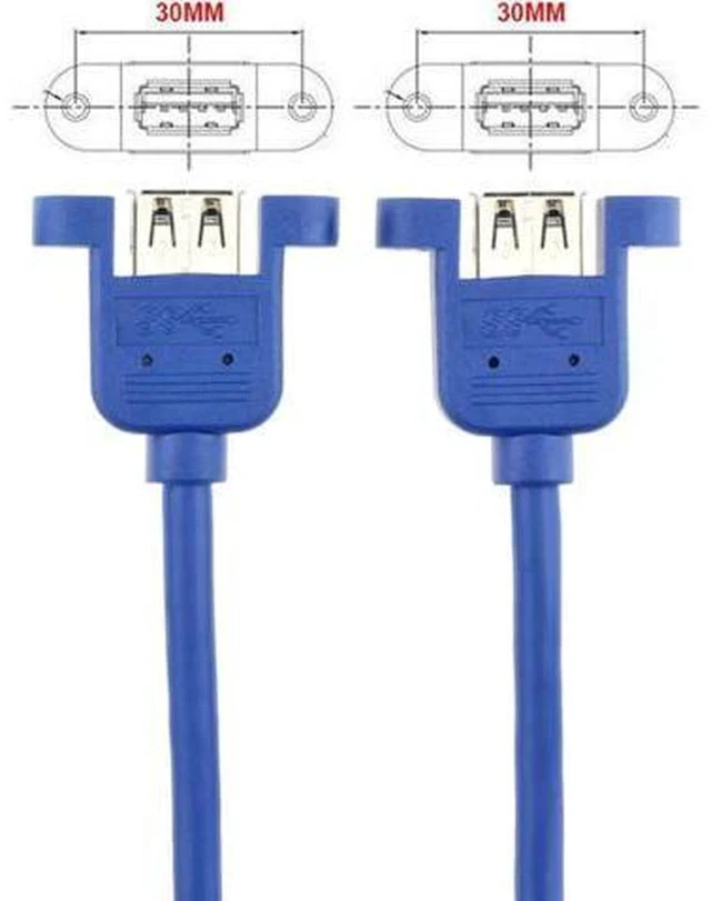 Alt view image 2 of 4 - 1.64FT Internal 20Pin USB3.0 Header to Dual USB3.0 Type-A Female Splitter Cable with Mount Holes & Mounting Screws