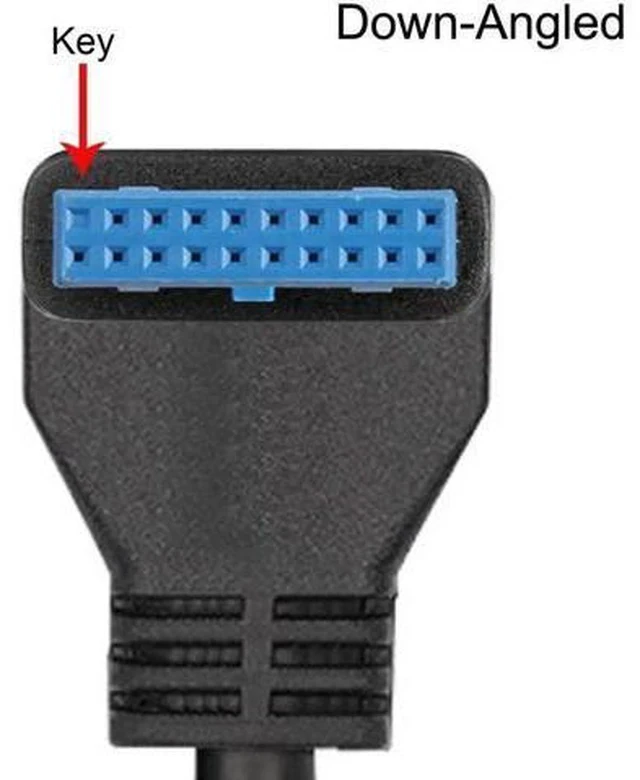 Alt view image 7 of 7 - Single Port Screw Mount USB3.0 A Female to Down 90° 20Pin Motherboard Header Cable