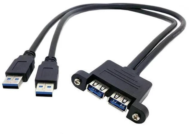Main image of 0.5M Dual USB3.0 Front Panel Header Male to Dual USB3.0 Female Panel Mount Extension Cable