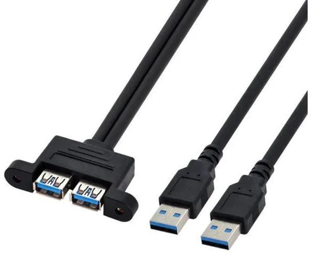 Alt view image 6 of 6 - 0.5M Dual USB3.0 Front Panel Header Male to Dual USB3.0 Female Panel Mount Extension Cable