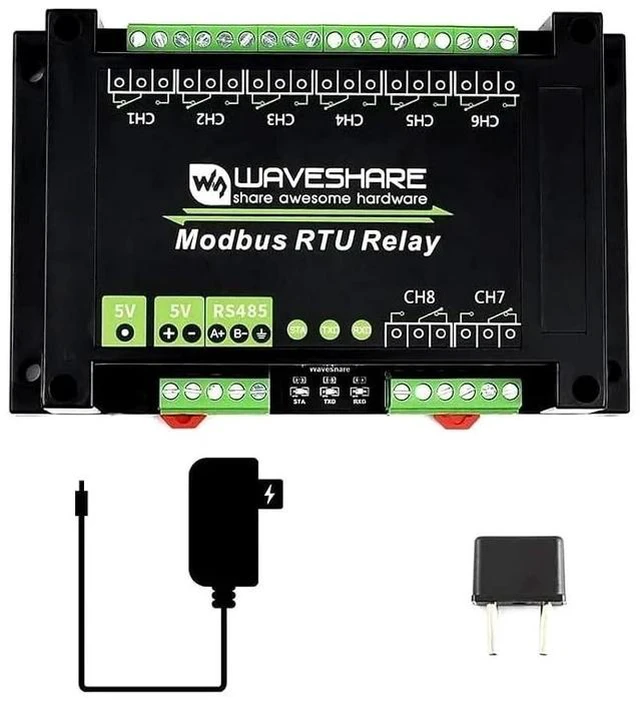 Main image of Industrial Modbus RTU 8 Channel Relay Module 5V with RS485 Interface Build-in Power Isolation, ADI Magnetical Isolation, TVS Diode Multi Isolation Protection Circuits