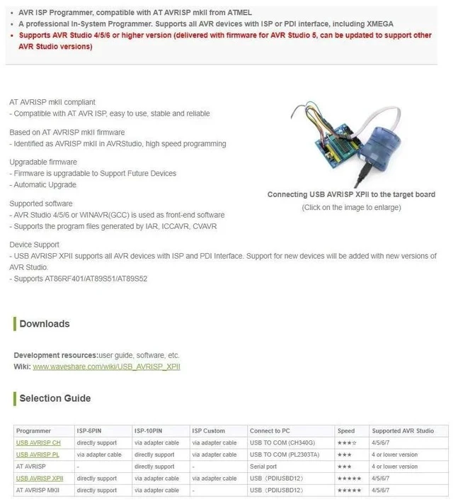 Alt view image 7 of 7 - Compatible with Atmel AT AVRISP mkII mk2 AVR ISP in-System Programmer USB AVRISP XPII Support All AVR Devices with ISP or PDI Interface, XMEGA Support AVR Studio 4/5/6