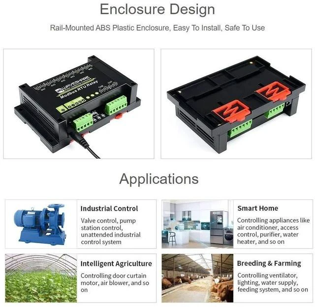 Alt view image 6 of 7 - Industrial Modbus RTU 8 Channel Relay Module 5V with RS485 Interface Build-in Power Isolation, ADI Magnetical Isolation, TVS Diode Multi Isolation Protection Circuits