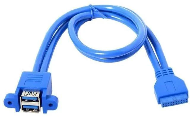 Main image of 0.5M Panel Mount USB3.0 19/20Pin Header Male to Dual USB3.0 Female Extension Cable