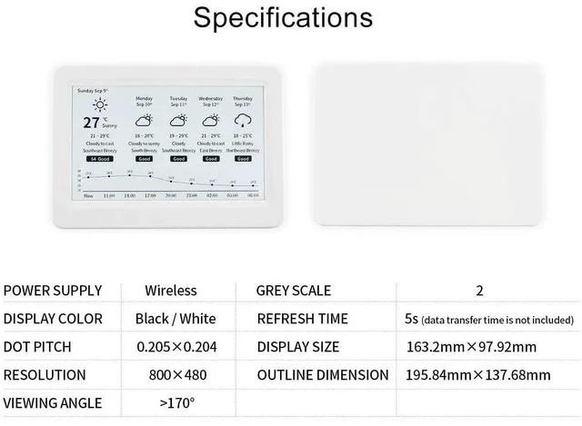 Alt view image 6 of 7 - 7.5inch Passive NFC-Powered e-Paper Display V2 Black/White e-Ink Screen, Wireless Powering and Data Transfer No Battery Required, Refresh by Smartphone with NFC Function or NFC Reader