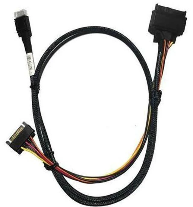 Main image of SFF-8087 Mini SAS 38Pin to 4 SATA SSD Breakout Cable with Power, 100CM SATA III Hard Drive Data & Power Combo Cable
