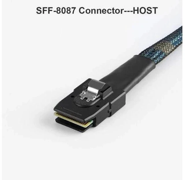 Alt view image 5 of 7 - 2 Pack Mini SAS Cable with SATA Power, Internal SFF-8087 (36Pin) to 4×SFF-8482 (29Pin) Breakout Cord, 3.3FT Server Storage Cable